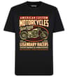 Thumbnail Black crew neck T-shirt with large vintage motorcycle print.